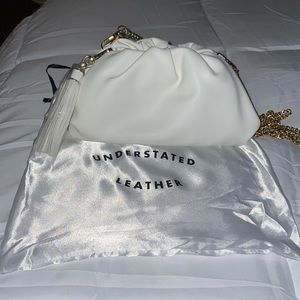 Understated Leather Crescent Clutch